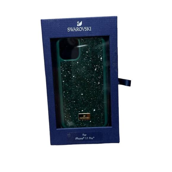 Swarovski Authentic Glam Rock Smartphone Case Phone 11 Pro Green - Picture 2 of 4